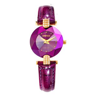 瑞士进口女士名牌手表女女款小众轻奢时尚紫色女表生日礼物送女友