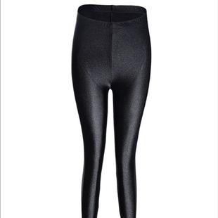 春夏季冰丝九分加肥加大码胖MM踩脚脚蹬高弹力光面光泽裤打底裤女