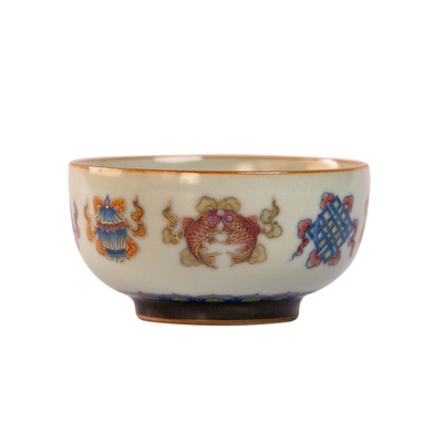 善窑厂手工粉彩高温原矿玛瑙入釉