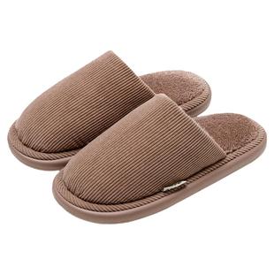 男士棉拖鞋冬季室内家居家用防滑保暖地板简约情侣毛绒拖鞋女冬款