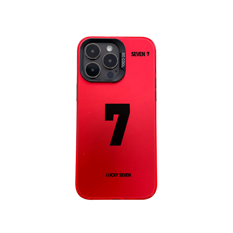 简约幸运数字定制16手机壳15适用于iPhone11/12/13/14Promax苹果7磨砂8plus保护套英文x红色镭