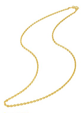 周生生爆闪黄金素链Essence永系列万字链足金黄金项链95996N计价
