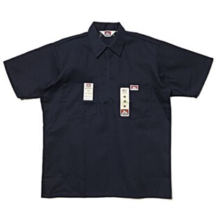 现货Ben Davis Half Zip Shirt 短袖 半开拉链 工装衬衫 帆布条纹