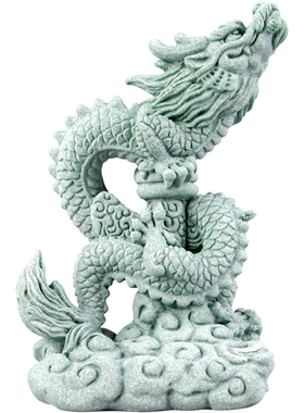 凌云御福青砂石蟠龙飞天手机支架