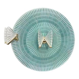 蓝盘蝶饰客厅餐厅玄关过道走廊别墅亚克力插片高级定制实物装置画