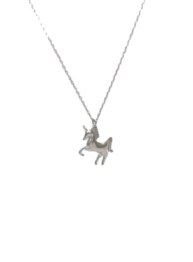 S925纯银光面独角兽小马项链女生
