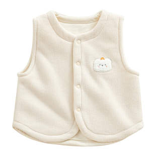 婴儿马甲小月龄背心外穿洋气男女宝宝秋冬薄款婴幼儿绒保暖内搭