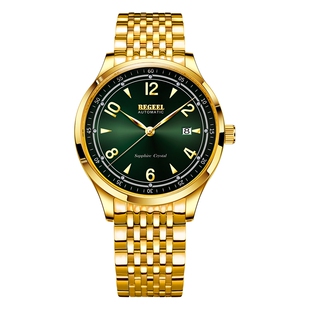 宾爵真钻金手表全自动机械表男款经典商务男士品牌防水手表九珠带