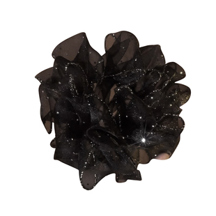 欧根纱头花大肠发圈女高级感洋气时尚满天星头饰扎丸子头发绳皮筋