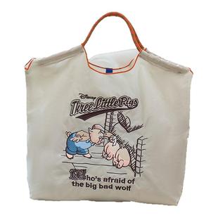 日本ballchain包环保袋张元英同款刺绣尼龙帆布包购物袋斜挎女包