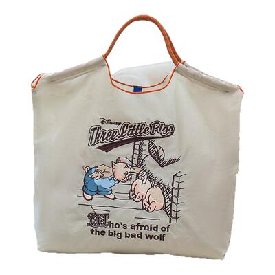 日本ballchain包环保袋张元英同款刺绣尼龙帆布包购物袋斜挎女包