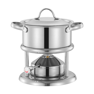 吉美高端单人316L瑞士小火锅一人一锅食瓦斯炉充气式会所酒店商用