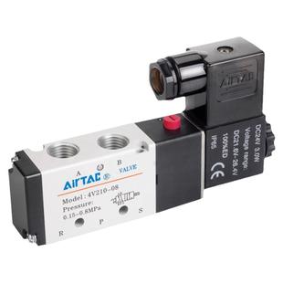 亚德客两位五通电磁气阀换向阀24V 4V210-08/06 4V310-10 410-15