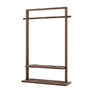 稳纳黑胡桃色全实木北欧衣帽架落地挂衣架简约现代卧室新衣服架子