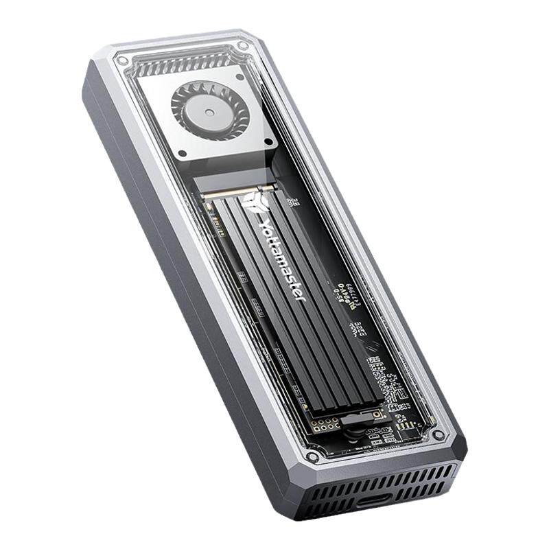 尤达大师m2固态硬盘盒nvme读取器USB4移动硬盘外接盒带风扇雷电4