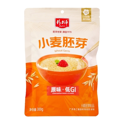 精力沛小麦胚芽粉麦片低GI原味高纤无加蔗糖即食冲饮谷物早餐300g