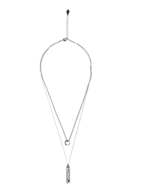 s.deer时尚圆环吊坠双层项链