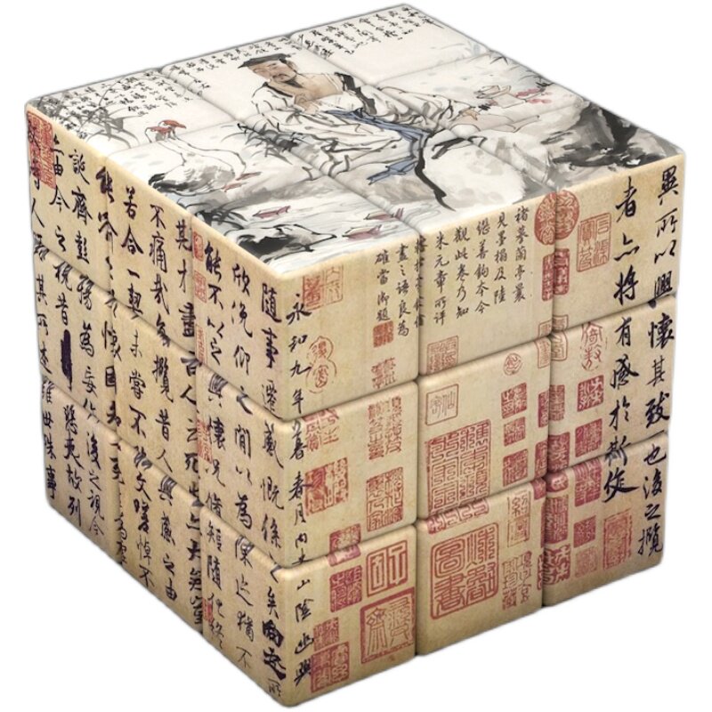 创意油画三阶魔方益智玩具 梵高日式浮世绘葛饰北斋创意儿童礼物