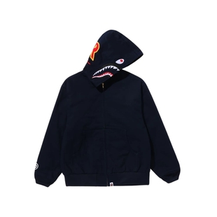 BAPE男装秋冬纯色鲨鱼连帽工装夹克外套007411P