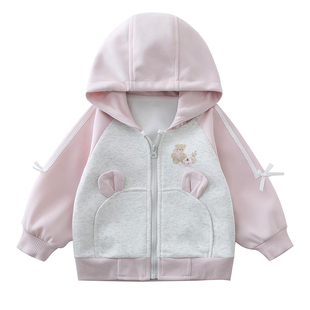 女童柔软棉布外套春秋季2026新款儿童春装女宝宝夹克小女孩卫衣