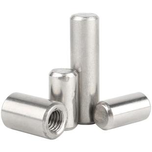 304不锈钢单头内螺纹圆柱销带孔定位销内牙销轴销子钉M4M5M6M8M12