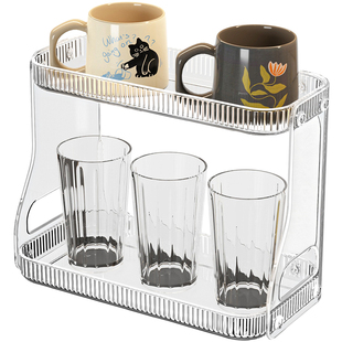 杯架双层杯子置物架桌面玻璃咖啡杯架高级感厨房餐桌茶水杯收纳架