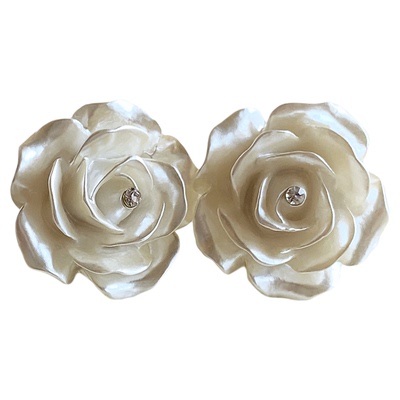 小香风山茶花耳钉高级百搭显气质