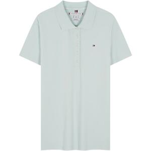 Tommy女装珠地网眼五粒扣POLO衫
