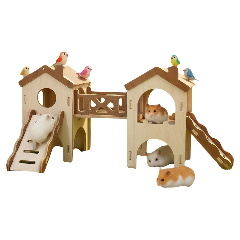 仓鼠躲避屋组合双层多窝造景用品