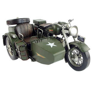 长江750侉子三轮摩托车模型美式铁艺复古创意家居电视柜装饰礼物