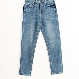 新款欧美Kaia刘雯同款牛仔裤春季高腰直筒长裤休闲百搭显瘦九分裤