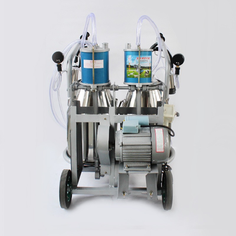 活塞双桶挤奶机 厂家直供移动推车活塞式挤奶机牛羊用 挤奶器