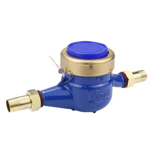 旋翼湿式出租房用4分6分丝扣水表自来水家用防倒转机械数字水表15