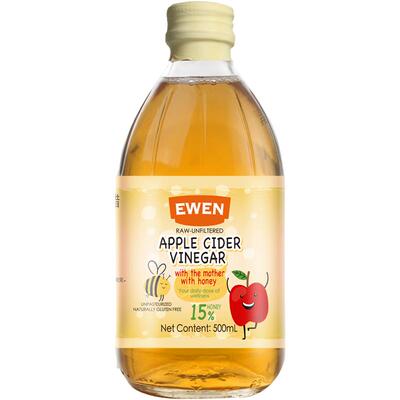 意文意大利原装进口苹果醋蜂蜜味原浆浓缩瓶装果汁500ml