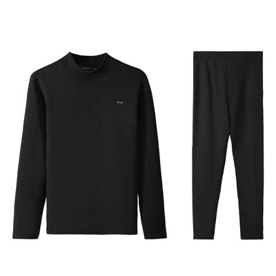 猫人德绒发热男士加绒加厚秋衣男