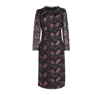 乔万尼春装女商场新款修身气质蕾丝绣花连衣裙气质通勤精致高级感