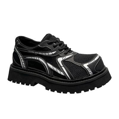 透气系带大头德比鞋厚底增高男鞋