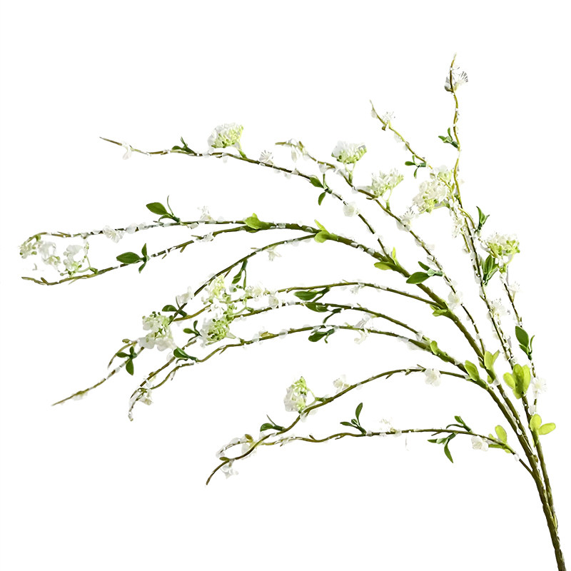 高档雪柳仿真花假花装饰花艺摆件客厅摆设电视柜餐桌花高端仿生花