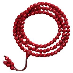 正品朱砂108颗佛珠手串男女款通用本命年手链原矿紫金砂帝王砂五