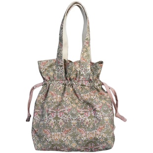 Liberty利伯缇艺术印花纯棉小碎花手拎包散步束口手机袋小水桶包