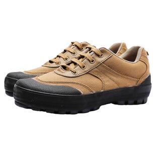 3537户外登山鞋耐磨防滑帆布厚底战鹰解放鞋百搭休闲男鞋低帮胶鞋