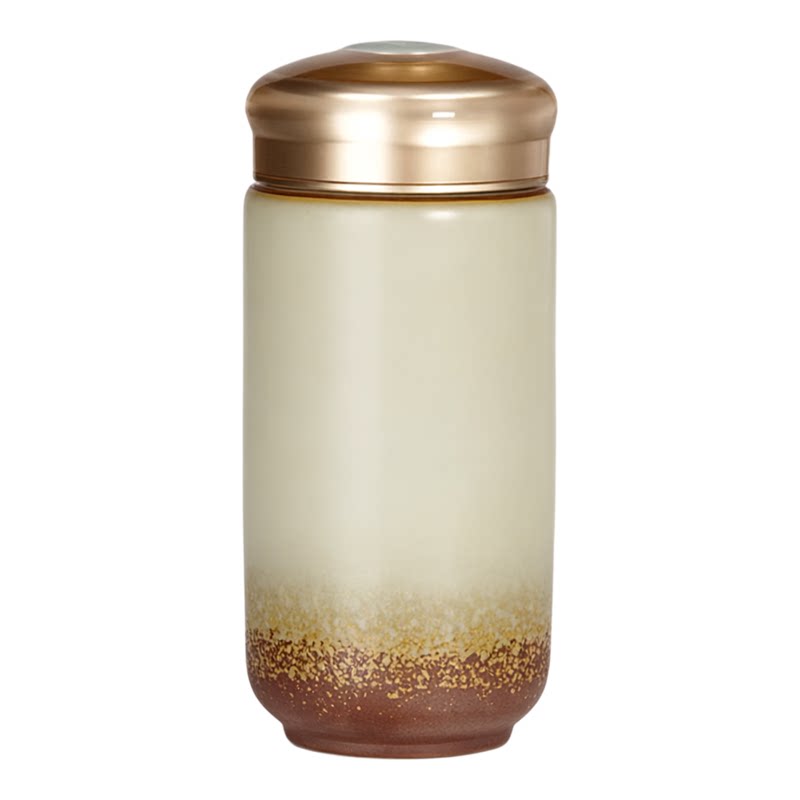 乾唐轩活瓷正品陶器喝彩随身杯窑变陶瓷水杯居家办公泡茶便携杯子