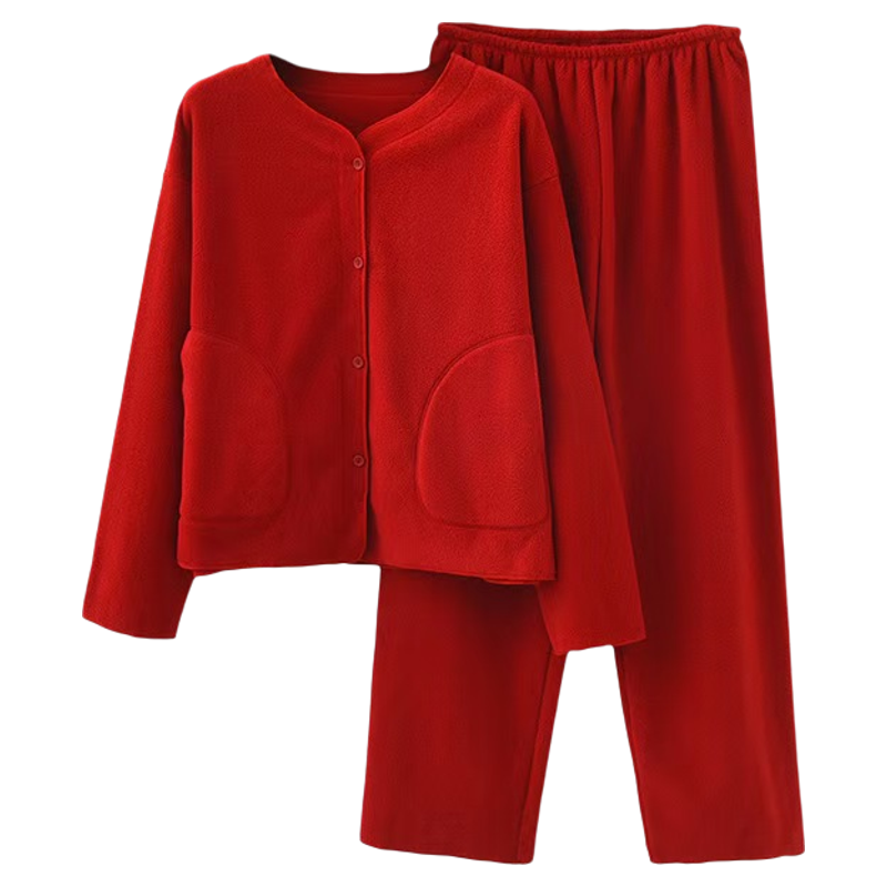 唐嫣同款睡衣女士冬季新款摇粒棉睡衣/家居服套装
