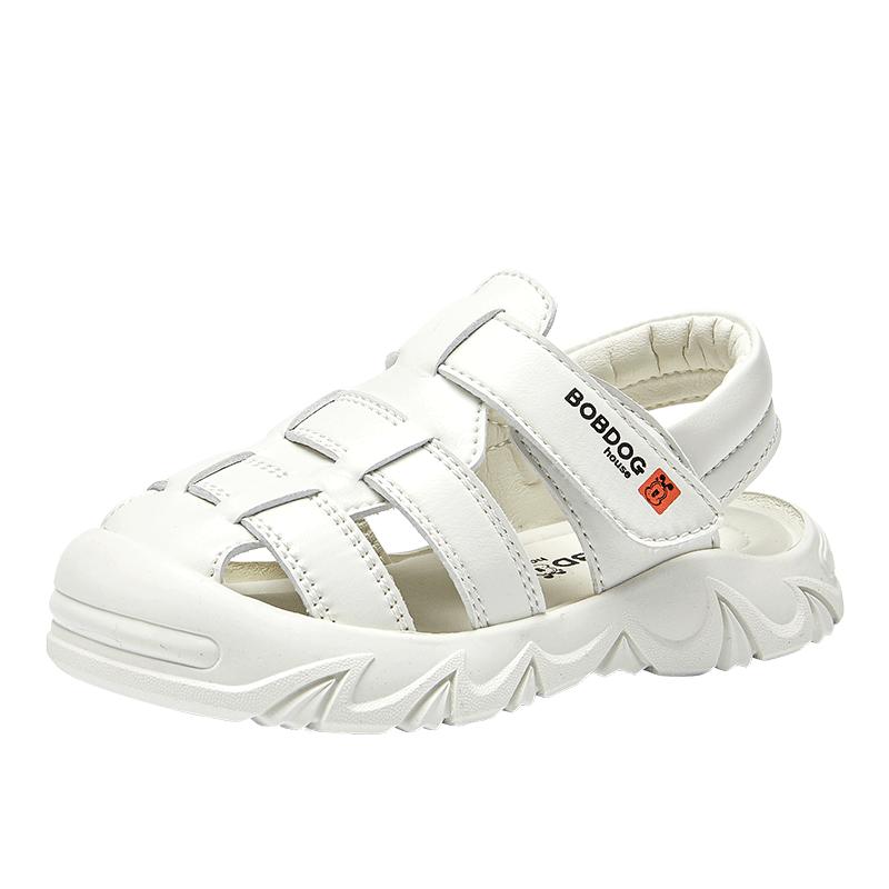 巴布豆1-6岁儿童白色包头凉鞋夏季清凉透气鞋子新款男童女童童鞋
