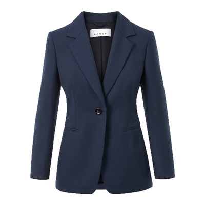 LANCY/朗姿2025春新款羊毛一粒扣高端通勤西装西裤套装女简约气质