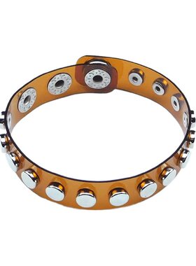 银色高平铆钉咖啡塑料朋克细手链