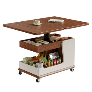 可移动折叠茶几小户型客厅升降沙发边柜茶台方形餐桌小推车式边几