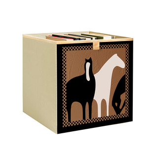 小芽仔中古风收纳箱大容量格子柜非藤编收纳盒整理盒子布艺收纳筐