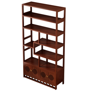 靠墙博古架2025新款中式茶叶放置架茶室非实木茶架子多宝阁收纳柜