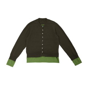 PIHO原创设计撞色假两件针织衫2026春季时尚休闲男女排扣毛衣上衣